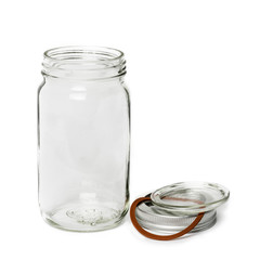 Empty glass jar with lid