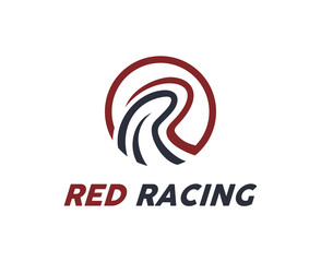 Letter R logo design vector. Letter R symbol vector in two color.