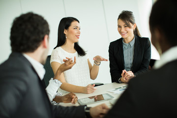 Young people working in the office