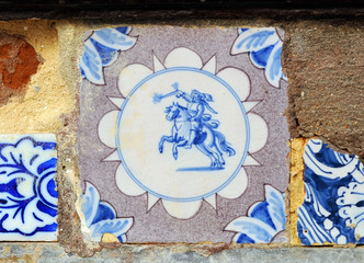 Obraz na płótnie Canvas Azulejos de Delft, caballero