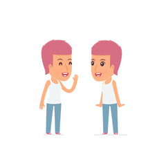 Cunning Character Blogger Girl gossiping and telling secret to h