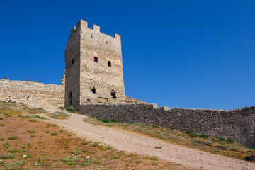 Fototapeta na wymiar Genoese fortress in Feodosia
