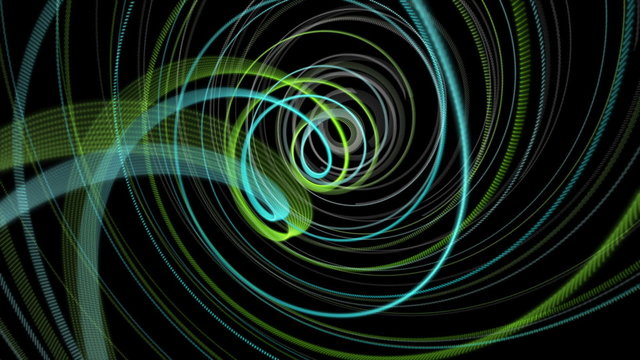 Fantastic eco video animation with particle stripe object in slow motion, loop HD 1080p