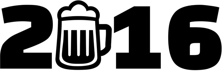 2016 with a beer mug