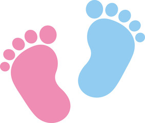 Fototapeta Baby footprint pink and blue obraz