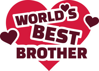 World's best brother with hearts