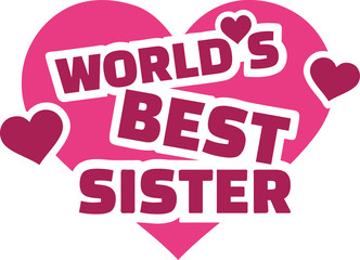 World's best sister with hearts
