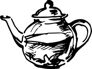 Tea pot. Vector illustration