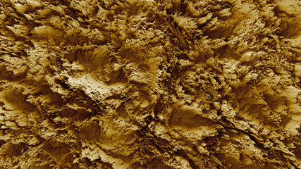 3d render of abstract planet surface with high detailed relief made with displacement noise