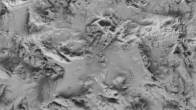 3d render of abstract planet surface with high detailed relief made with displacement noise