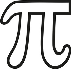 Pi sign outline
