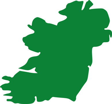 Green ireland map silhouette
