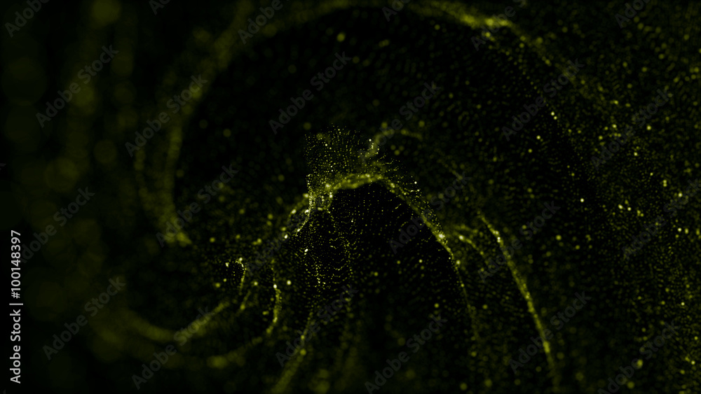Poster abstract bright particle background with depth of field