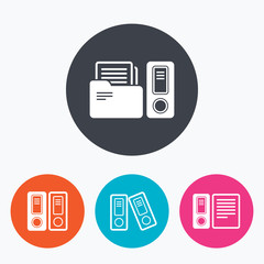 Accounting icons. Document storage in folders.