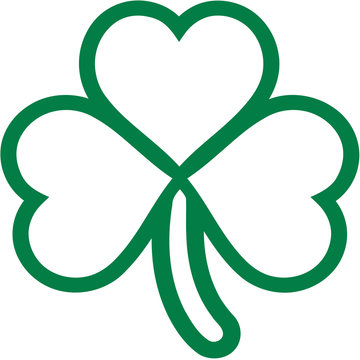 Clover outline designed with three hearts
