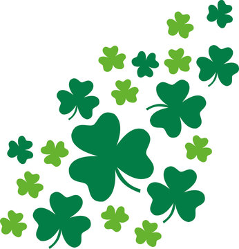 Irish shamrock leaves for St. Patrick's Day background