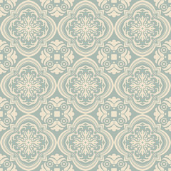 Elegant antique background image of spiral round curve flower pattern.
