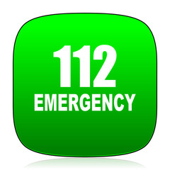 number emergency 112 green icon for web and mobile app