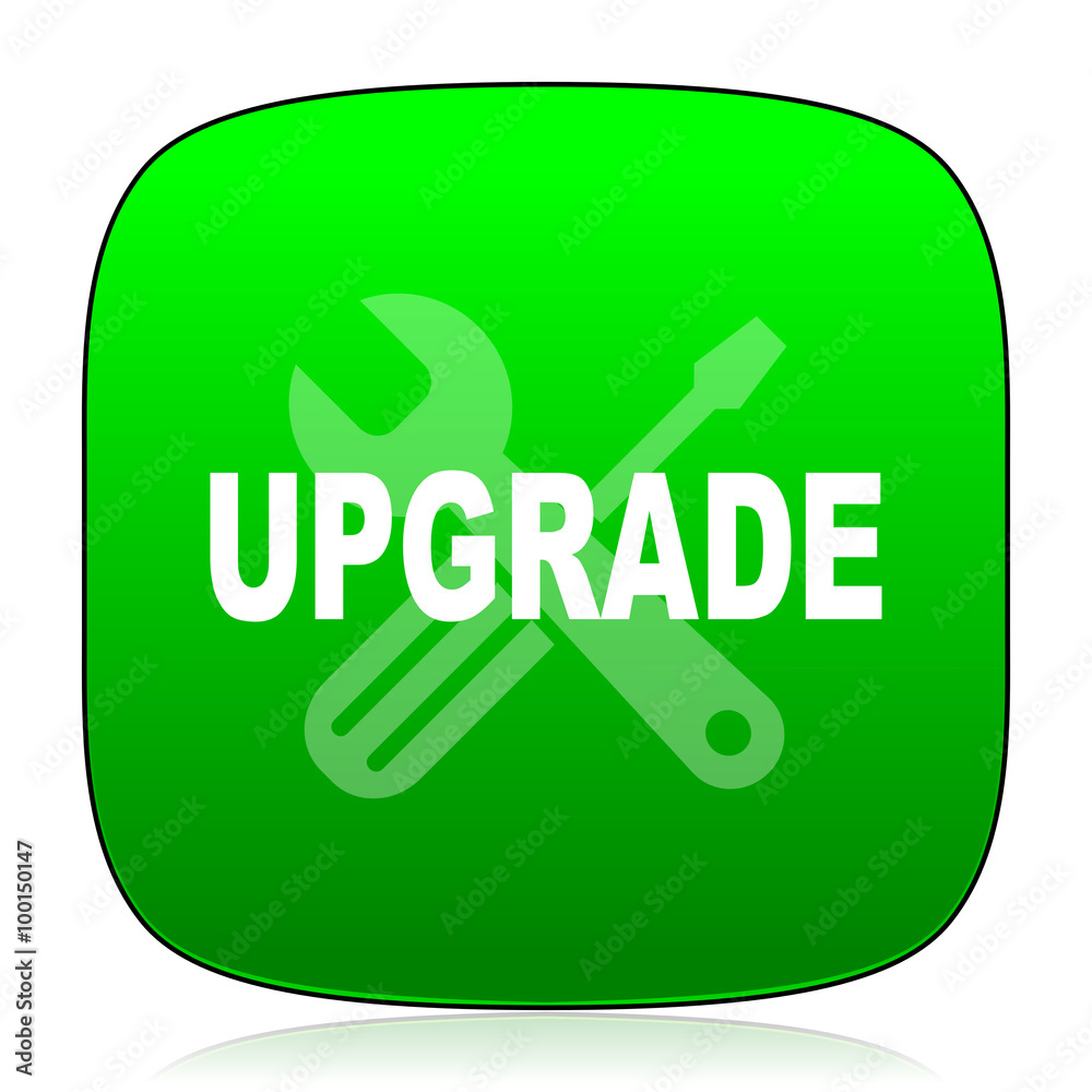 Poster upgrade green icon for web and mobile app