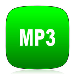 mp3 green icon for web and mobile app