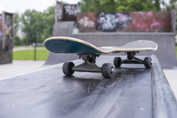 Close up of skate board in the skateboard park © Drpixel