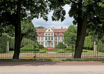 Obraz premium View of the Abbatical palace in Olivsky park of Adam Mickiewicz.