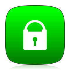 padlock green icon for web and mobile app