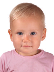 portrait of a little girl in pink