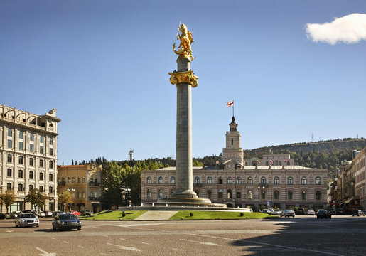 Freedom Square in Tbilisi. Georgia
