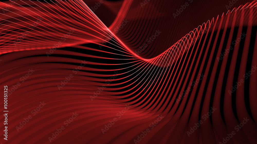 Poster abstract 3d background made of deformed strings