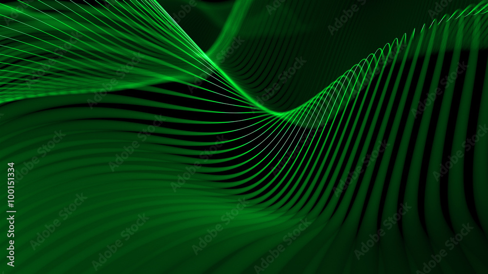 Poster abstract 3d background made of deformed strings
