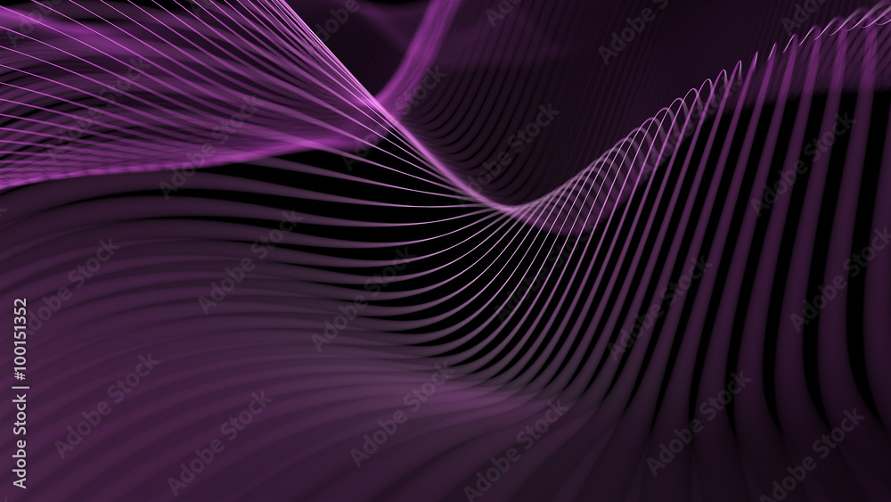 Poster abstract 3d background made of deformed strings