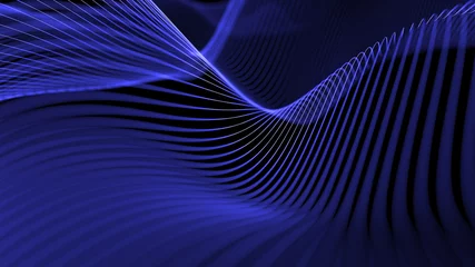 Rolgordijnen Abstracte golf abstract 3d background made of deformed strings   © Alexey Brin