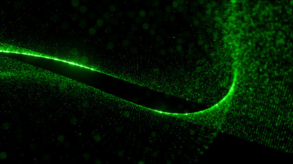 abstract particle background, 3d render with depth of field, glow and randomize elements