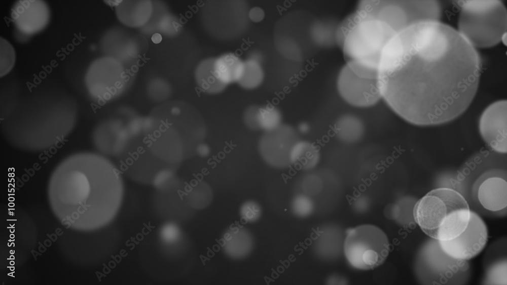 Poster bokeh background with different iris forms particles, blurred with depth of field effect