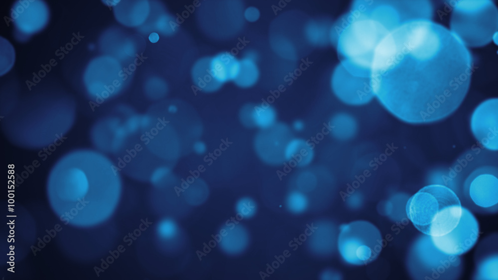 Poster bokeh background with different iris forms particles, blurred with depth of field effect