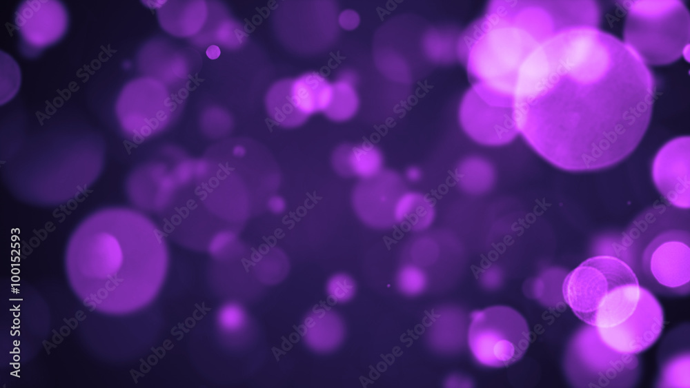 Poster bokeh background with different iris forms particles, blurred with depth of field effect