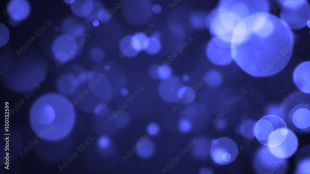 Poster bokeh background with different iris forms particles, blurred with depth of field effect