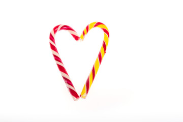 Fototapeta na wymiar Declaration of love in a heart made of sweets