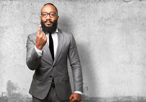 business black man number one sign