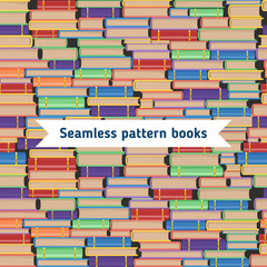 Seamless books pattern.
