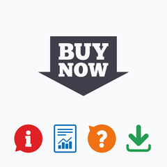 Buy now sign icon. Online buying arrow button.