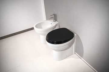 sanitary, wc with black cover