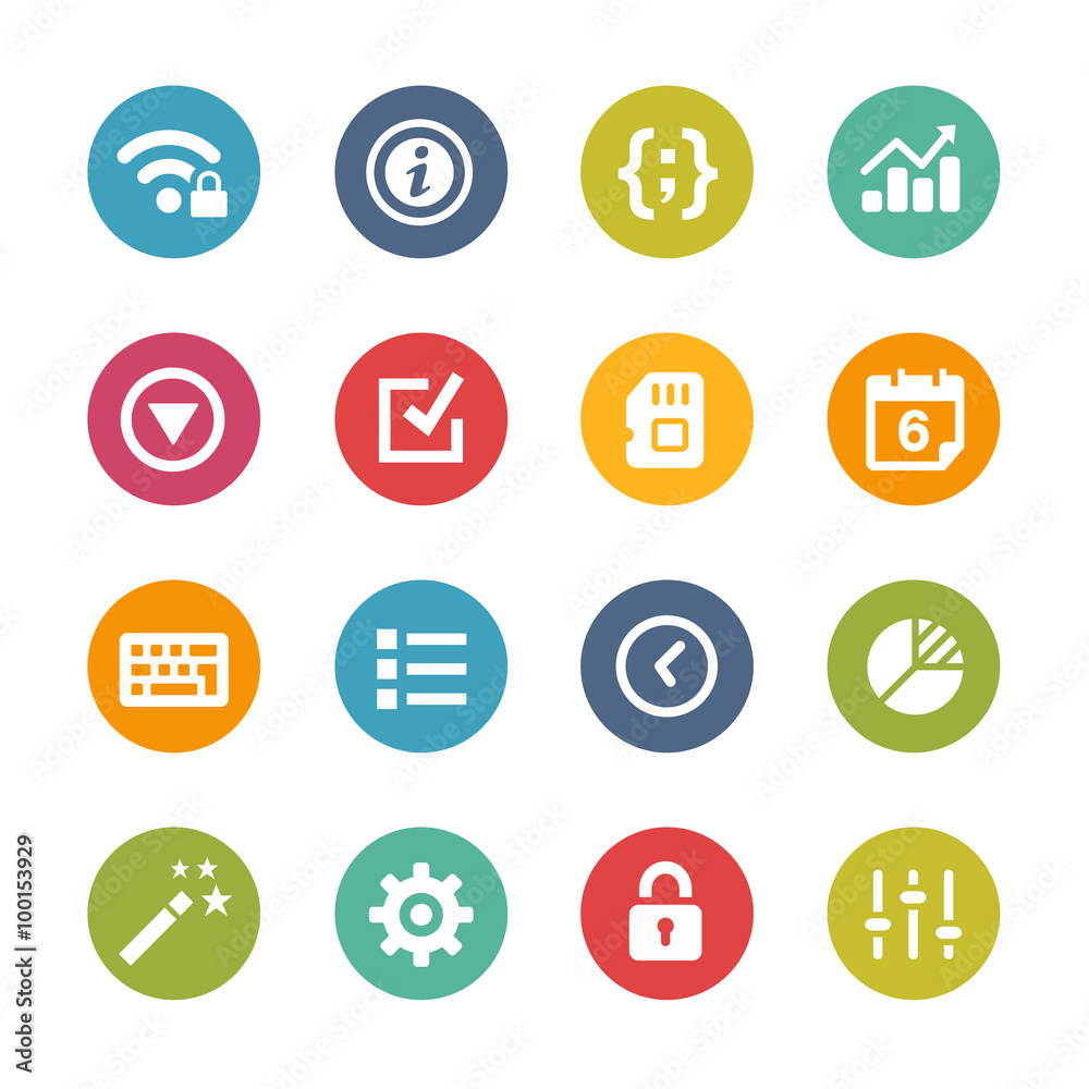 Poster web and mobile icons 4 -- fresh colors series