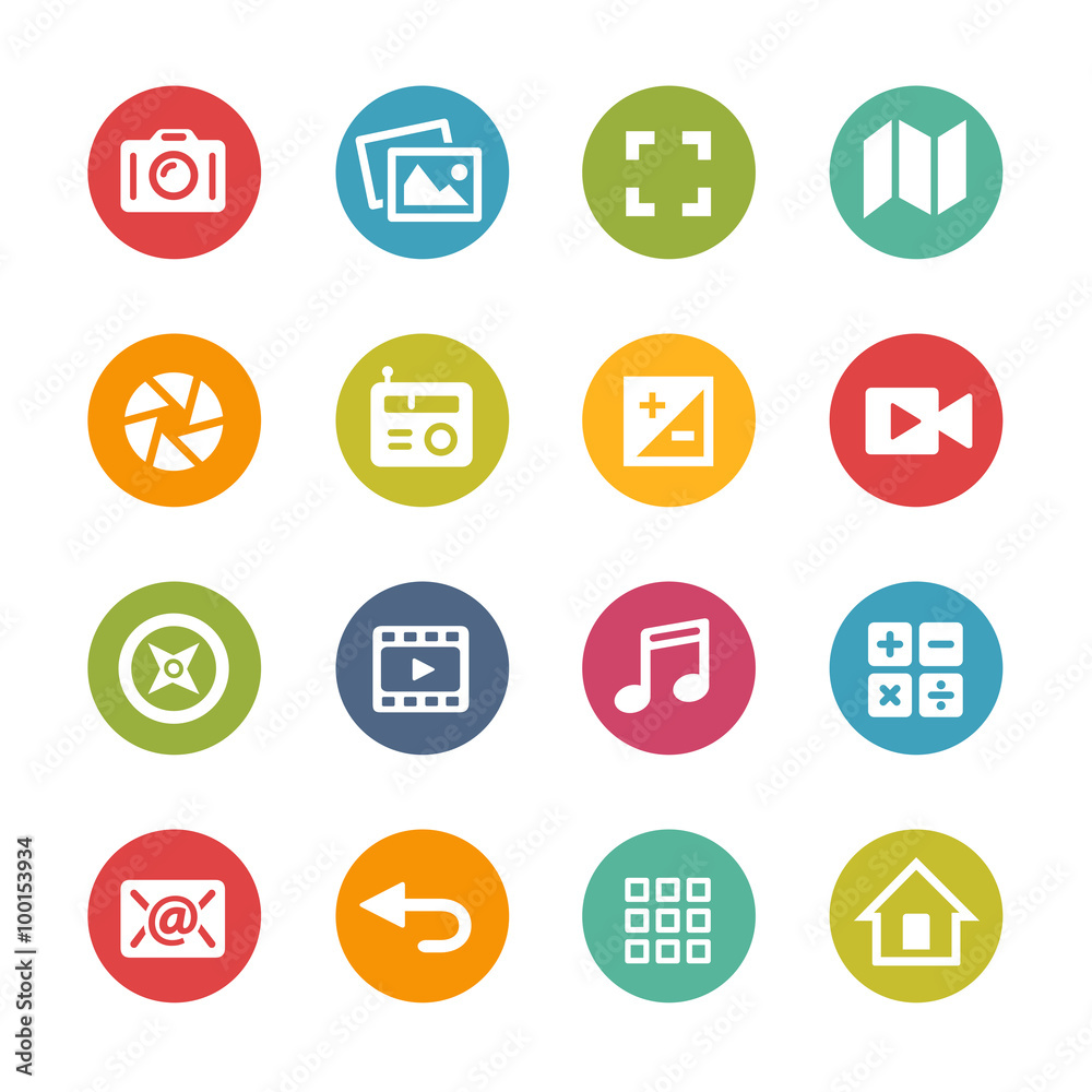 Canvas Prints web and mobile icons 5 -- fresh colors series