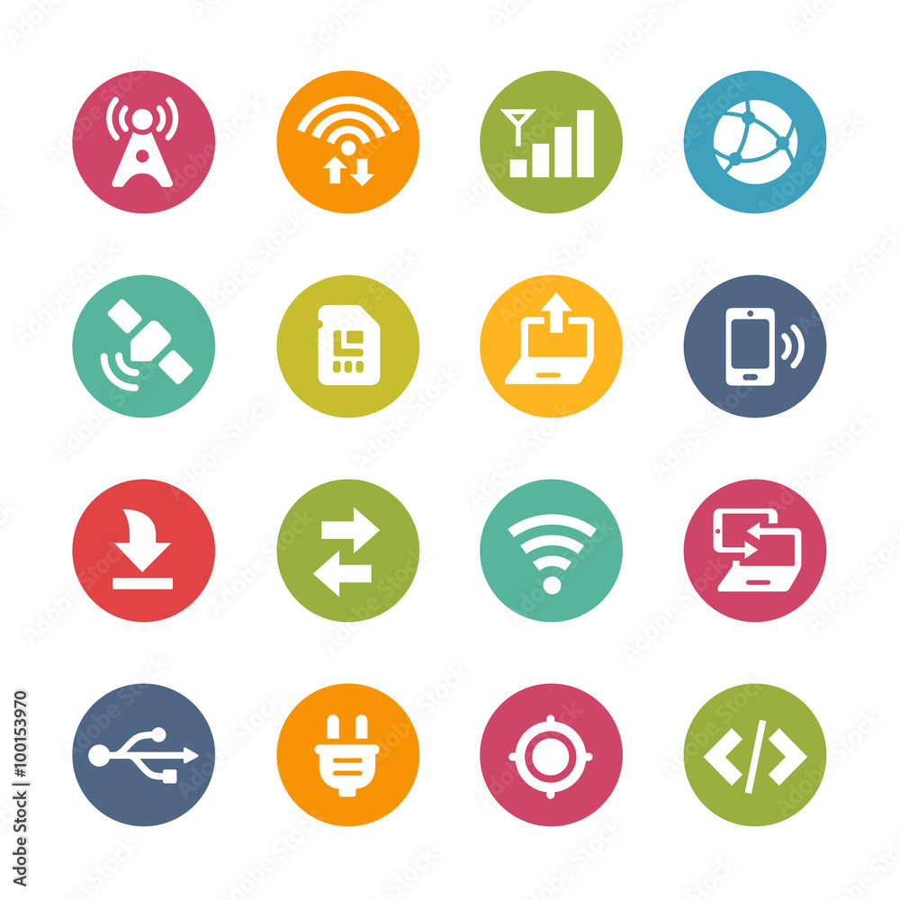 Canvas Prints web and mobile icons 6 -- fresh colors series