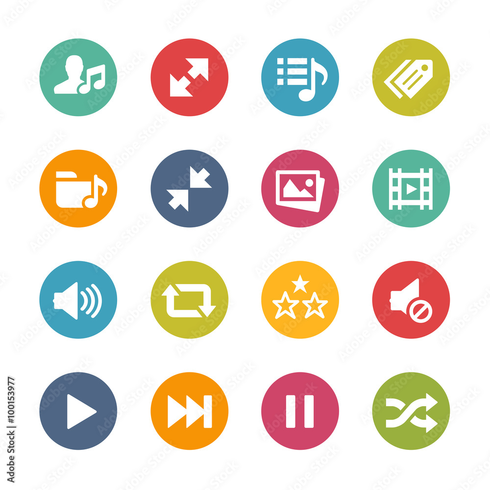 Canvas Prints web and mobile icons 7 -- fresh colors series