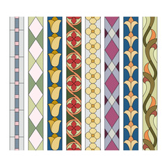stained glass seamless patterns