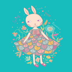 Cute Little Bunny Vector Illustration