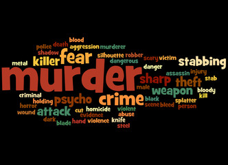 Murder, word cloud concept 7